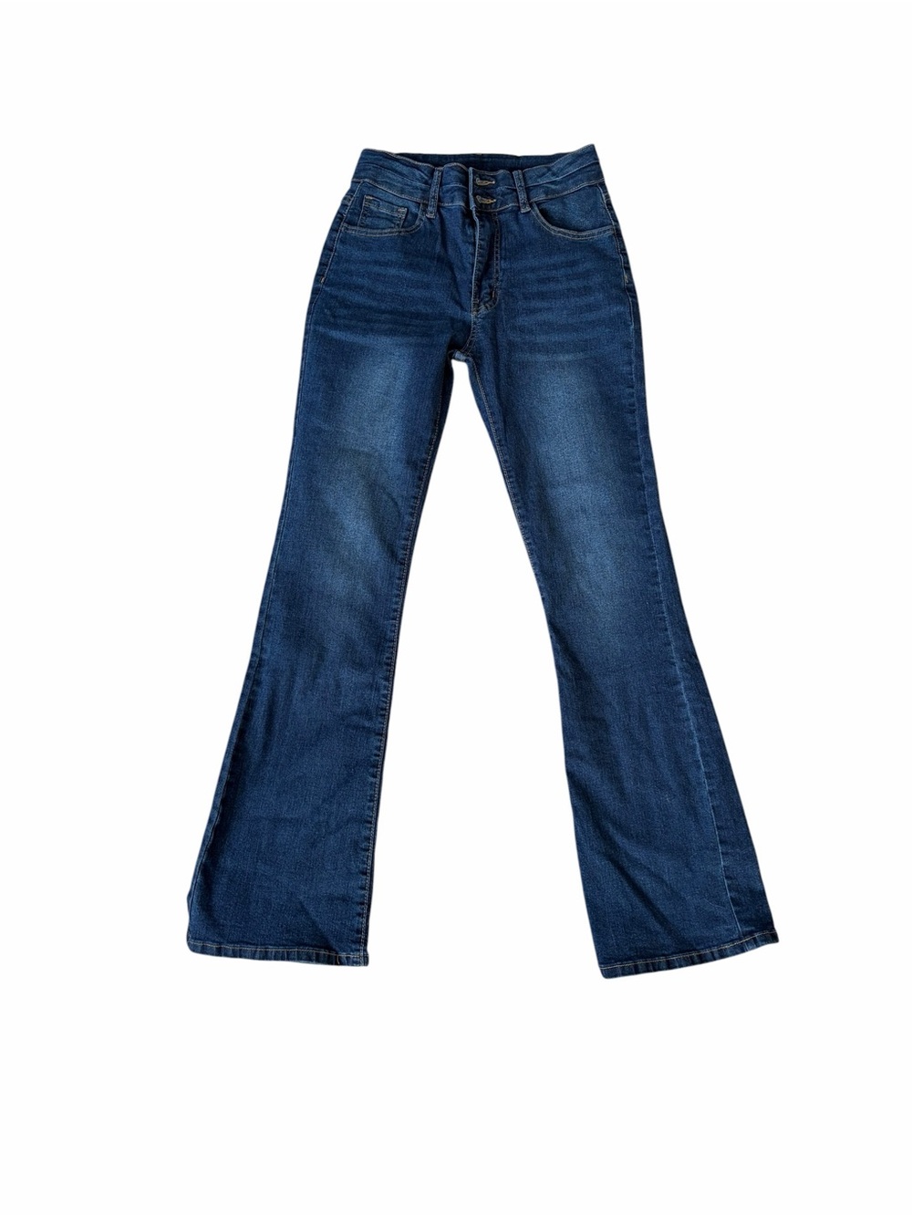 Lucky Brand High-Rise Dark Blue Jeans with Double Button